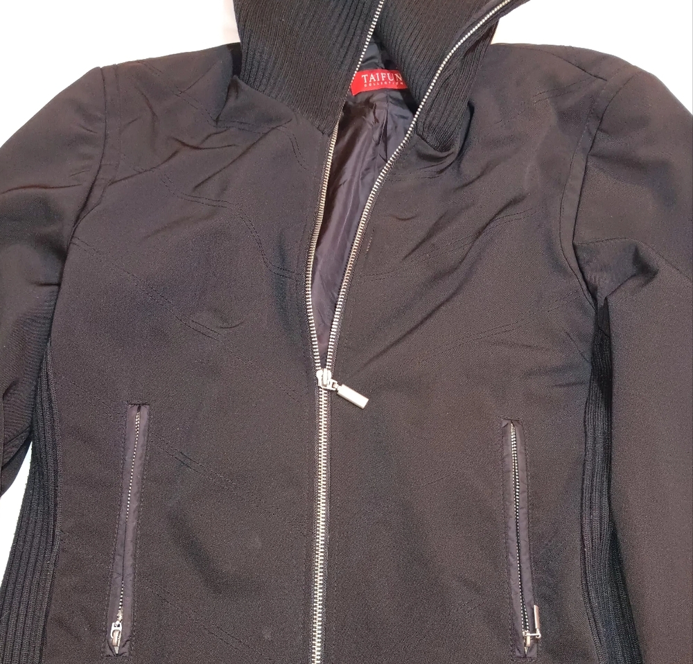 TAIFUN COLLECTION JACKET 92%POLYESTER 8%ELASTANE BLACK SIZE 10